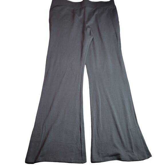 LOGO Bamboo Pants Womens Size Large Activewear Black Stretch Lori Goldstein - Picture 1 of 12